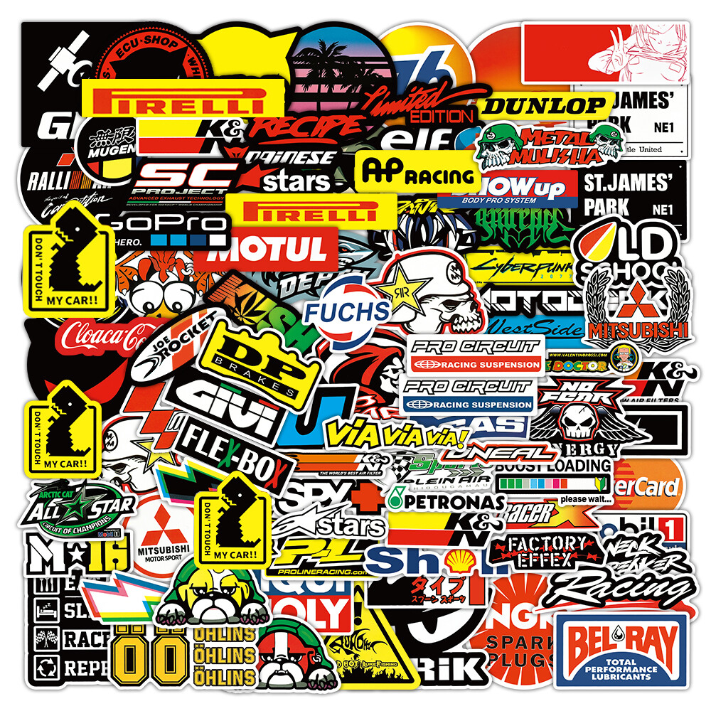 130Pcs Mixed Stickers Motocross Motorcycle Car ATV Racing Bike Helmet Decals Lot