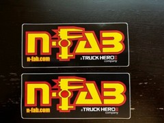 N-Fab Truck Parts MIRROR BLACK YELLOW Rectangle Sticker Truck Hero 6X2.5