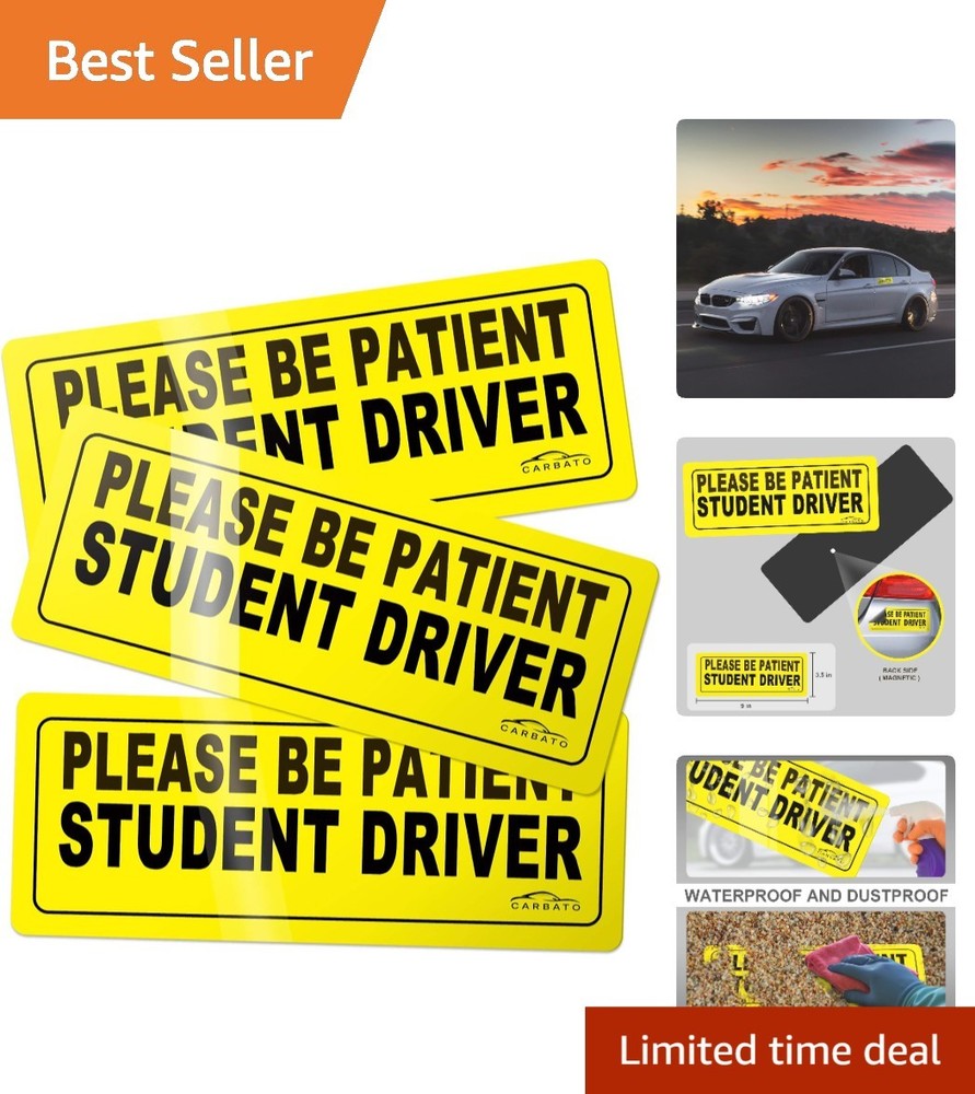 Magnetic Student Driver Signs – High Visibility Safety Stickers for New Drivers