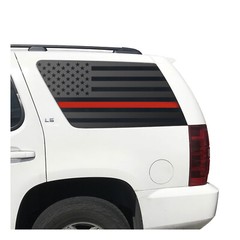 USA Flag w/ Red line Decals for Chevy Tahoe window 2007-2014 CT3-QR7.R