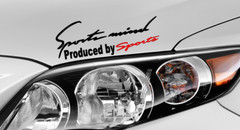 Sports mind decal, hood decal with FREE Mini sports mind mirror decals included.