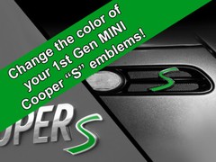 Scuttle and Rear Emblem S Decal Replacements for MINI Cooper S 1st Gen R52 R53