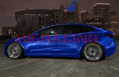 PET Damascus Steel Forged Gloss Royal Blue Car Vinyl Wrap Decal Sticker Film
