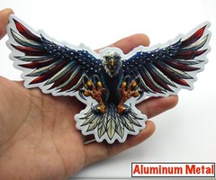 ALUMINUM Eagle Stickers VETERAN Military Decals Motorcycle, Car Emblem 6″ x 3″