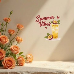 Summer Drinks Stickers Vinyl Customizable Self-adhesive for Car windows