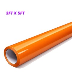 36″x60″ Ultra Gloss PET Liner McLaren Orange Car Vinyl Wrap Air Release 3FTX5FT