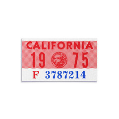 1975 California License Plate YOM Registration Sticker – CA DMV – Free Shipping