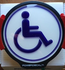 Handicap(White)Light Up Decal Powerdecal Backlit LED Motion Sensing Auto Decal