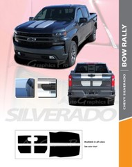 2019-2025 Chevy Silverado Hood Decals Racing Stripes BOW RALLY 3M Vinyl Graphics