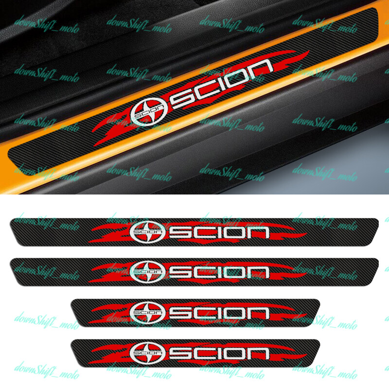 4PCS Carbon Fiber Car Door Scuff Sill Cover Panel Step Protector For SCION NEW