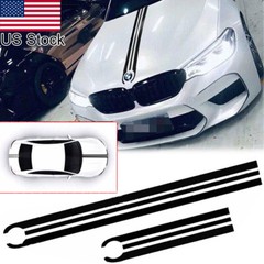 2Pcs Black Bonnet Hood Rear Trunk Decals For BMW 1 3 4 5 X3 X5 X6 M3 M4 M5 M6