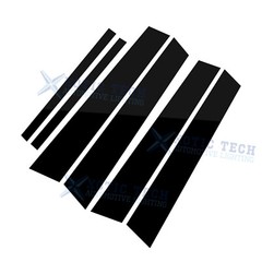 Piano Black Pillar Posts For BMW 3-Series E90 2005-12 Sedan Door Trim Cover Kit