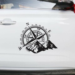 Car Hood Body Side Decal Mountain Compass Graphics Vinyl Sticker for 4×4 Offroad