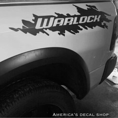 OEM Warlock Splash Upper Bedside Decals New 2PC Set Universal Fits Trucks 30”