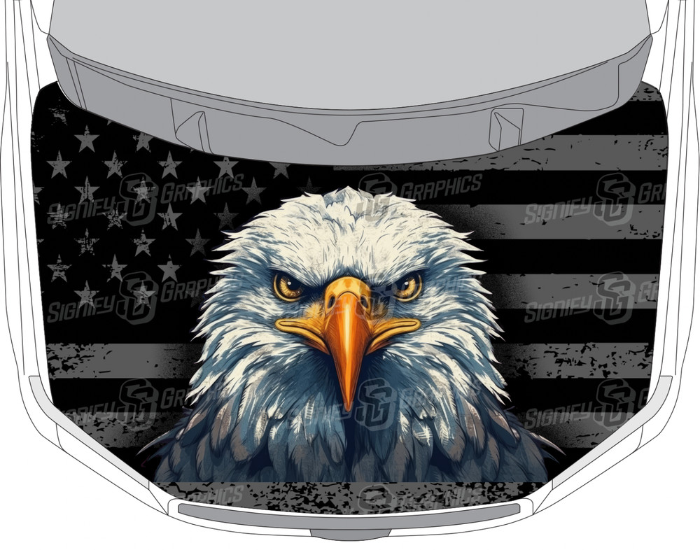 Hood Vinyl Wrap Patriotic American Eagle Decal Truck or Car