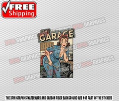 Pin Up Hot Rod Mechanic Sexy Vintage Pinup Decal Vinyl Sticker Label H