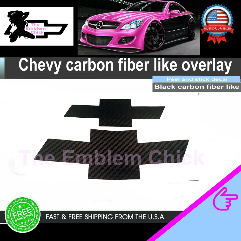 carbon fiber like bowtie overlay decal fits chevy Chevrolet vehicles cruze truck