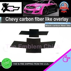 carbon fiber like bowtie overlay decal fits chevy Chevrolet vehicles cruze truck
