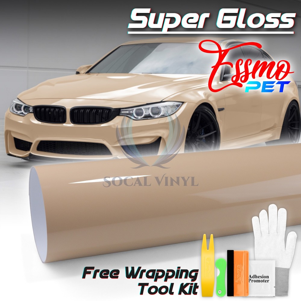 PET Super Gloss Milk Coffee Vehicle Vinyl Wrap Decal Sheet Film Like Paint