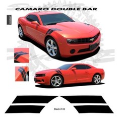 Chevrolet Camaro 2010-2013 Double Bar Stripes Graphic Kit – Glossy Black