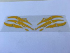 CAR MOTORCYCLE ANIMAL CLAWS DECORATION DECALS STICKER YELLOW
