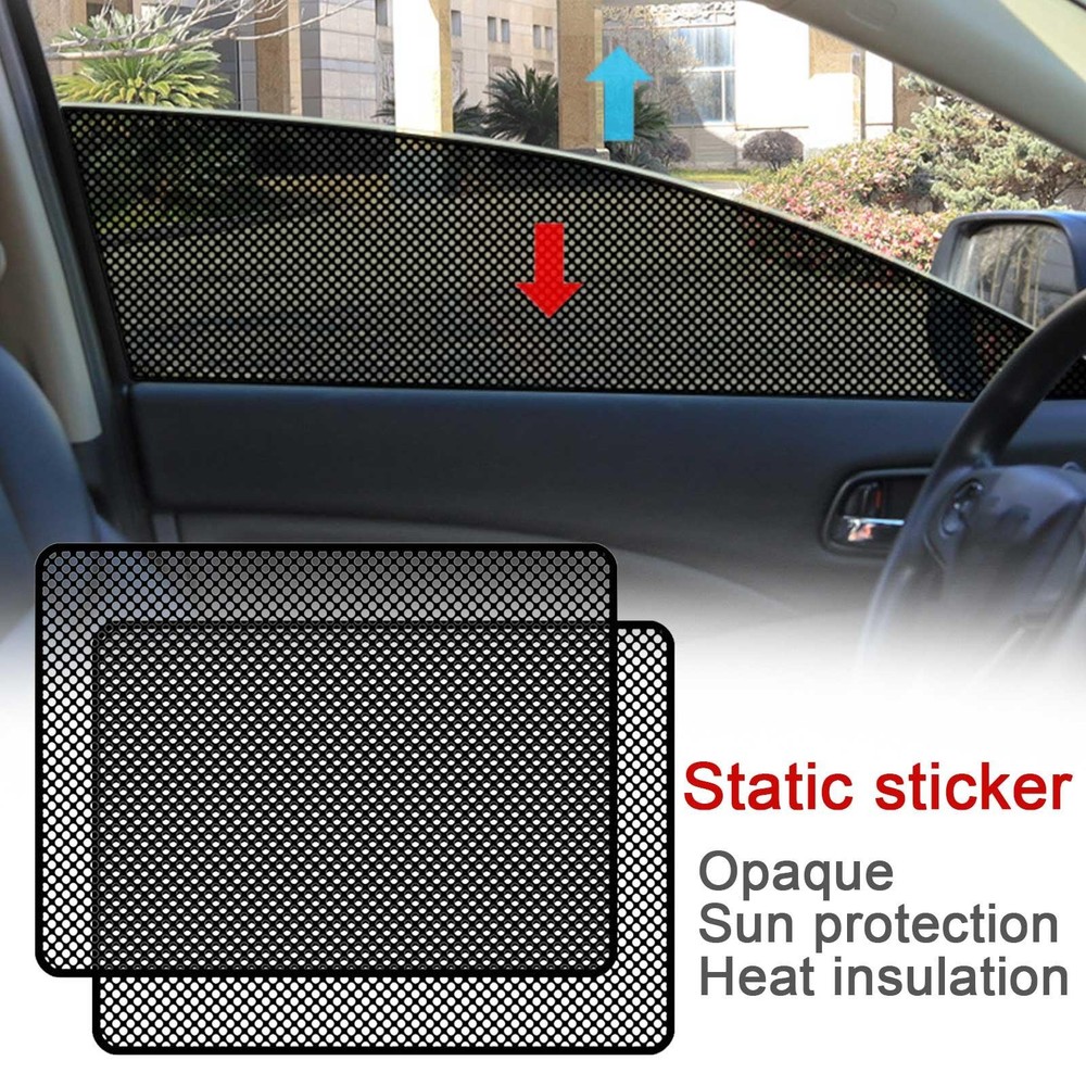 2x Car Side Window Mesh Film Static Sunshade Net Sun Shade Sticker UV Protection