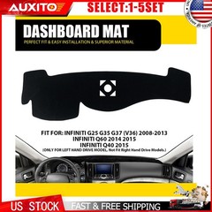 Black Dash Cover Pad Mat For Infiniti G25 G35 G37 Q40 Q60 2008-15 Dashboard 1-5X