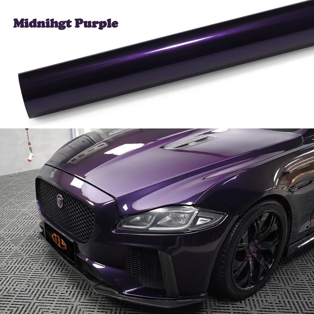 36″x60″ Ultra Gloss PET Metallic Midnight Purple Vinyl Wrap Air Release 3FTx 5FT