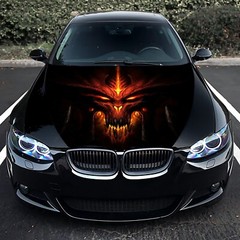 Death Car Hood Wrap Decal Vinyl Sticker Demon Full Color Graphic Fit Any Car S