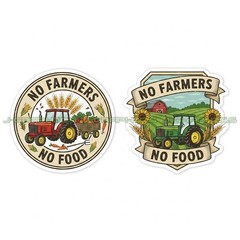 No Farmers No Food Farms Vinyl Decal Sticker Farming 2 Pack C