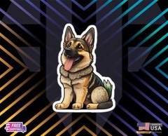 GERMAN SHEPHERD DOG DECAL STICKER US USA MAP FREE GIFT VINYL CUSTOM SIZE DM ME