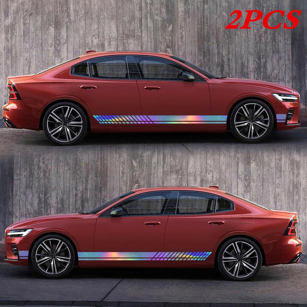 Car Long Stripe Graphics Racing Side Body Door Vinyl Decal Trim Colorful Sticker