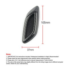 Universal Carbon Fiber Car Air Flow Fender Side Vent Trim ABS Hood Decor Sticker