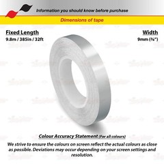 SILVER GRAY 3/8″ PIN STRIPE Car Model Motorcycle Decal TAPE Vinyl Sticker 9mm