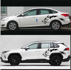 130x45cm Car Truck Stickers Running Wolf Fashion Vinyl Decals Door Side Stickers