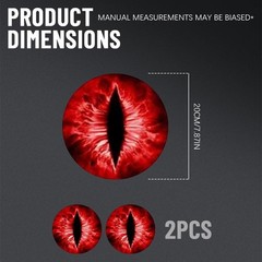 Whimsical 3D Beast Eyes Headlight Decals in Red – Perfect for Car Decoration