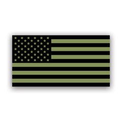 Subdued OD Green American Flag Sticker Decal – america usa olive drab