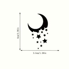 Pair Crescent Moon Car Mirror Vinyl Decal Stickers – Left & Right Waterproof