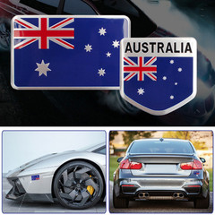 ALUMINUM Australia Flag Emblem Sticker 3D Decal For Auto, Car, Truck COMBO PACK