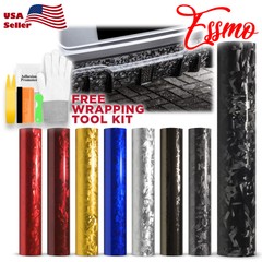 24K Chopped Forged Carbon Fiber Gloss Matte Titanium Vinyl Wrap Sticker Decal