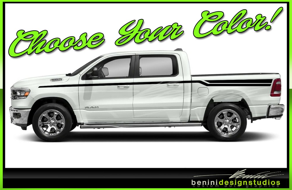 Vinyl Hockey Side Stripes FITS 2010 2018 2019 2020 Dodge Ram 1500 2500 3500