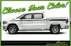 Vinyl Hockey Side Stripes FITS 2010 2018 2019 2020 Dodge Ram 1500 2500 3500