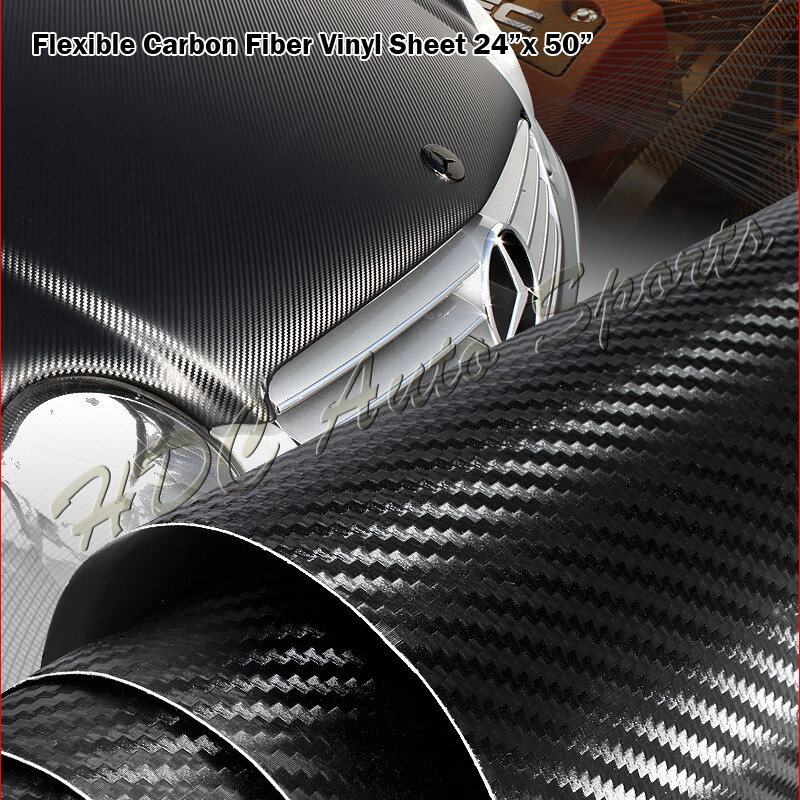 For Mitsubishi 24″ x 50″ Carbon Fiber Vinyl Wrap Sheet Sticker Decal Roll Film