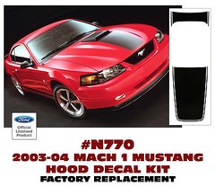 N770 2003 2004 FORD MUSTANG – MACH 1 HOOD STRIPE – FACTORY SIZE AND FIT