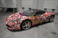 Premium Red Black White Gray Camouflage Desert Vinyl Sticker Wrap Decal Steet
