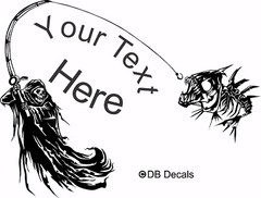 Grim Reaper Skeleton Fish Custom Fishing Car Boat Truck Vinyl Decal Sticker