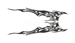 2 Pcs Car Body Side Racing Black Flame Logo Vinyl Decal Graphics Strips Stickers