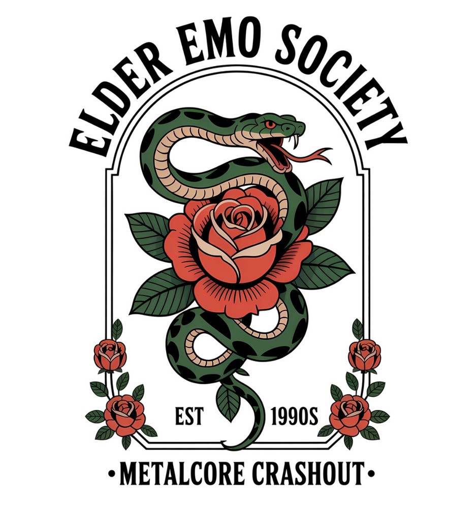 Emo Society Sticker (3 Inch) Metal ore Crash Out Snake Rose Nostalgic Music !