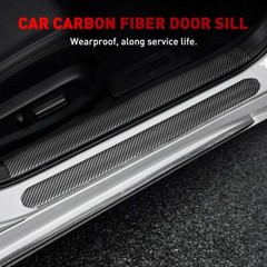 Parts Accessories Carbon Fiber Vinyl Car Door Sill Scuff Plate Sticker Protector