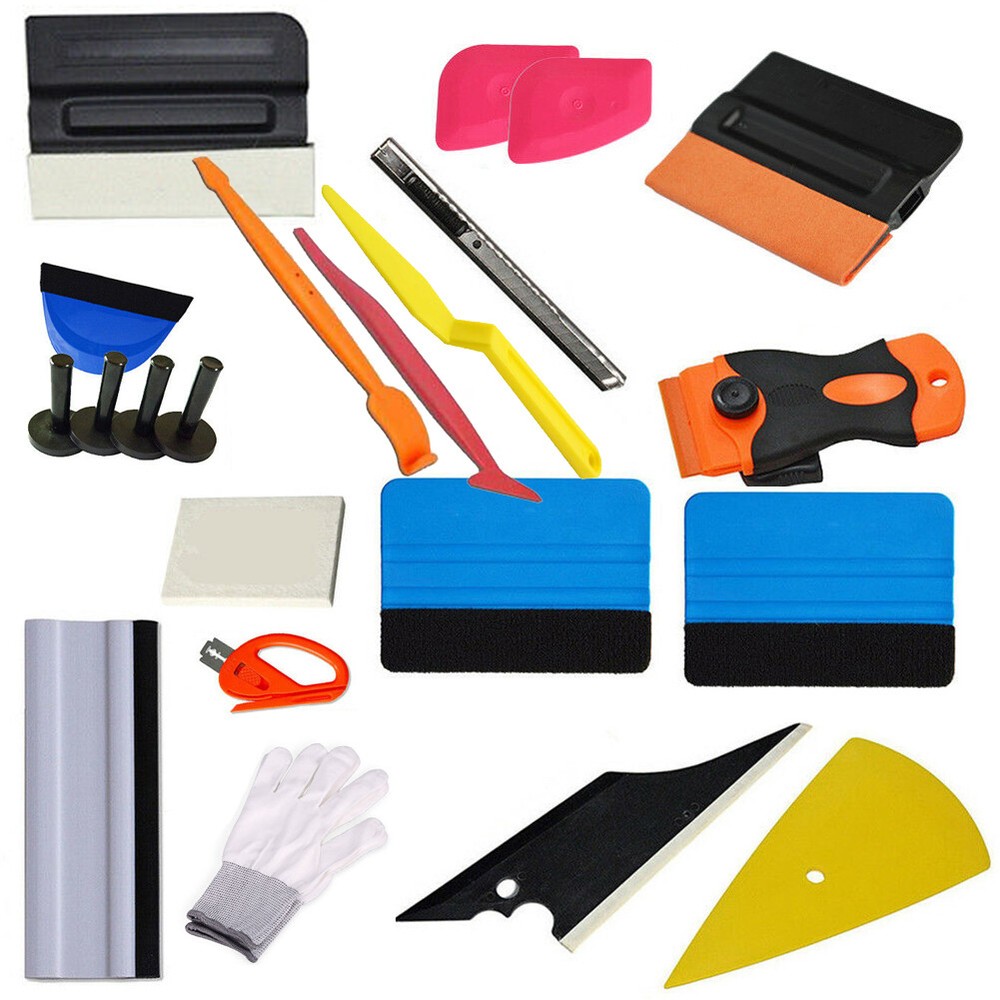 23pcs Car Window Tint Wrapping Vinyl Tools Squeegee Scraper Applicator Kits US
